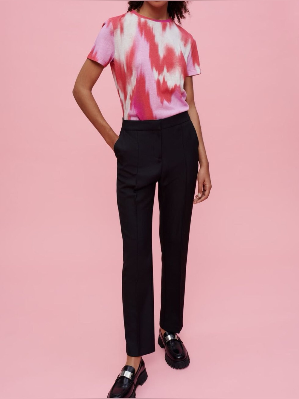 New Maje Pilar Black Tailored Straight Leg Trousers Pants 36/Sm USD $295